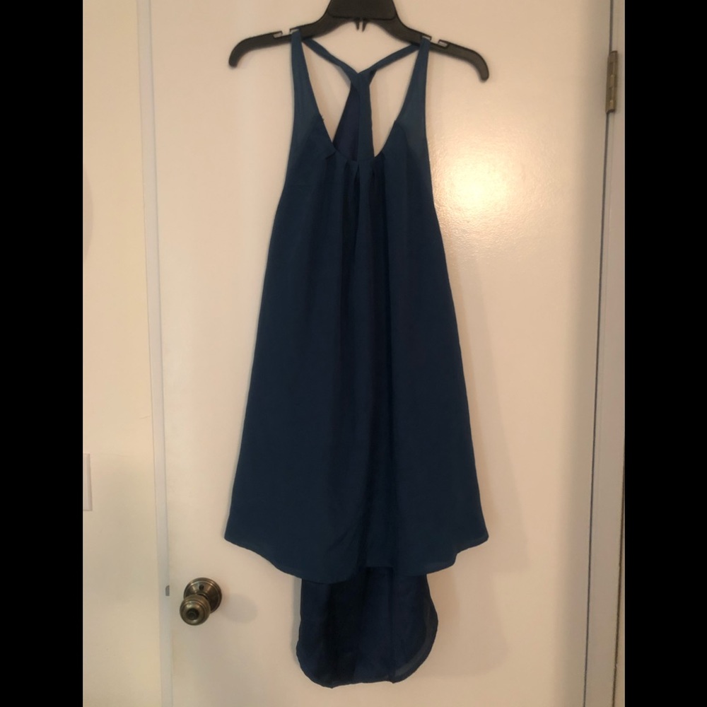 Green/blue satin party dress